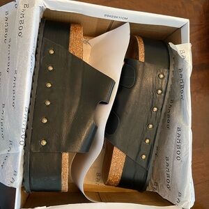 Black platform sandals